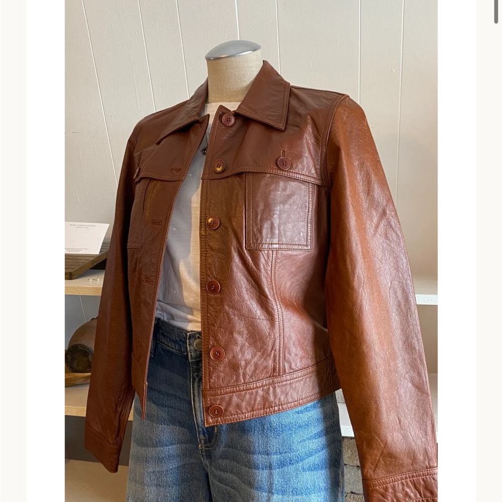 Vintage Nine West Women's Brown Leather Jacket